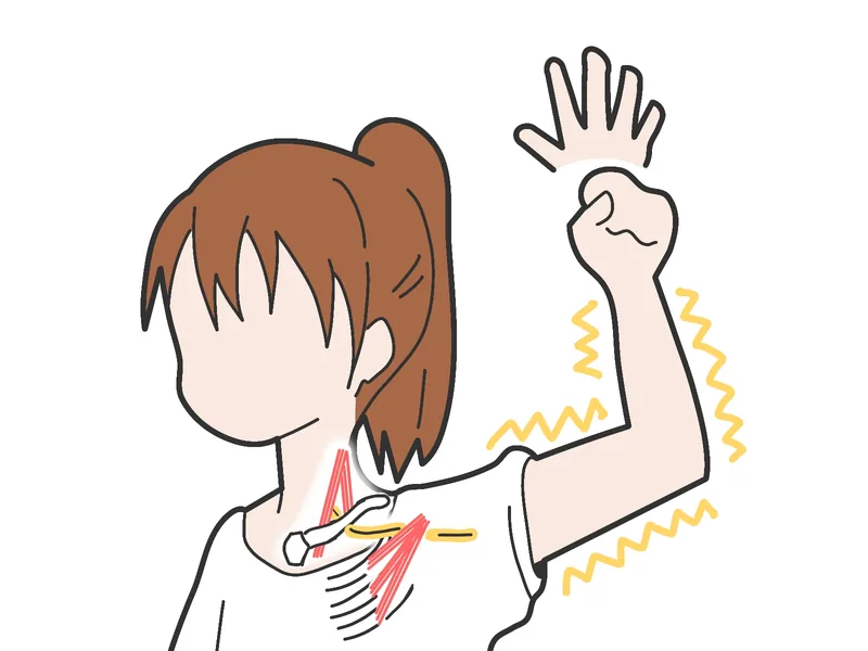 肩から腕にしびれが出る女性